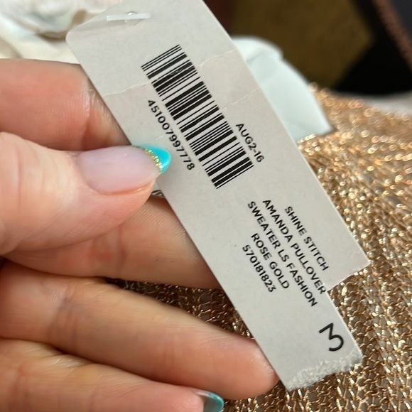 Chico’s Shine-Stitch Amanda Pullover Sweater NWT Top Shimmer Chicos Size 3 XL - Picture 9 of 14